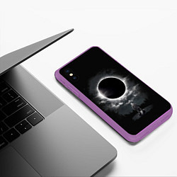 Чехол iPhone XS Max матовый Затмение Eclipse, цвет: 3D-фиолетовый — фото 2