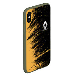 Чехол iPhone XS Max матовый Renault Logo, цвет: 3D-темно-зеленый — фото 2