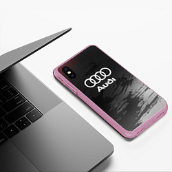 Чехол iPhone XS Max матовый Audi туман, цвет: 3D-розовый — фото 2