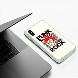 Чехол iPhone XS Max матовый Punk Rock Панк, цвет: 3D-салатовый — фото 2