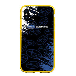 Чехол iPhone XS Max матовый Subaru - Logo pattern