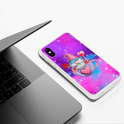 Чехол iPhone XS Max матовый Влюбленный гномик в кружке, цвет: 3D-белый — фото 2