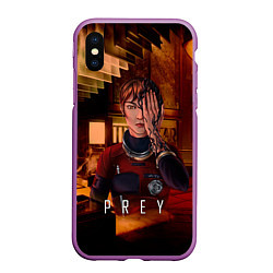 Чехол iPhone XS Max матовый Prey Зараженная, цвет: 3D-фиолетовый