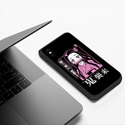 Чехол iPhone XS Max матовый Клинок, рассекающий демонов - Незуко Камадо, цвет: 3D-черный — фото 2