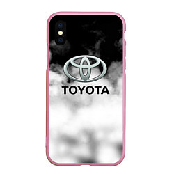 Чехол iPhone XS Max матовый Toyota облако, цвет: 3D-розовый