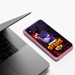 Чехол iPhone XS Max матовый ВОРОН - БРАВО СТАРС Brawl Stars, цвет: 3D-малиновый — фото 2