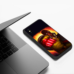 Чехол iPhone XS Max матовый Ванпанчмен Сайтама - One Punch Man, цвет: 3D-черный — фото 2