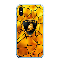 Чехол iPhone XS Max матовый Lamborghini Gold плиты