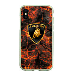 Чехол iPhone XS Max матовый Lamborghini - Вулкан из щелей