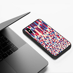 Чехол iPhone XS Max матовый Красно-синие пятна, цвет: 3D-черный — фото 2