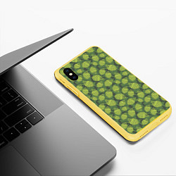 Чехол iPhone XS Max матовый Хмель Hop, цвет: 3D-желтый — фото 2