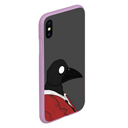 Чехол iPhone XS Max матовый Чёрная ворона, цвет: 3D-сиреневый — фото 2