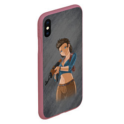 Чехол iPhone XS Max матовый Nathan Drake girl from Uncharted by sexygirlsdraw, цвет: 3D-малиновый — фото 2