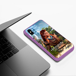 Чехол iPhone XS Max матовый Элой Horizon Forbidden West, цвет: 3D-фиолетовый — фото 2