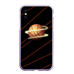 Чехол iPhone XS Max матовый Баскетбол life, цвет: 3D-светло-сиреневый