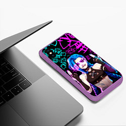 Чехол iPhone XS Max матовый JINX ДЖИНКС NEON PATTERN, цвет: 3D-фиолетовый — фото 2