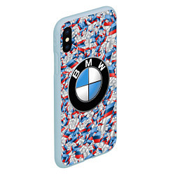 Чехол iPhone XS Max матовый BMW M PATTERN LOGO, цвет: 3D-голубой — фото 2