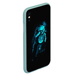 Чехол iPhone XS Max матовый Неоновый астронавт Neon Astronaut, цвет: 3D-мятный — фото 2