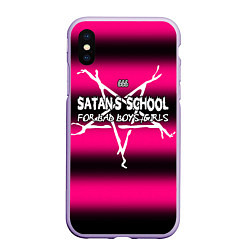 Чехол iPhone XS Max матовый Satan school for bad boys and girls pink