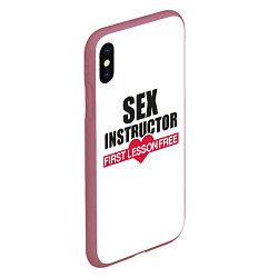 Чехол iPhone XS Max матовый Секс Инструктор SEX INSTRUCTOR, цвет: 3D-малиновый — фото 2