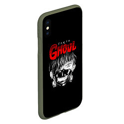 Чехол iPhone XS Max матовый Kaneki Ken art, цвет: 3D-темно-зеленый — фото 2