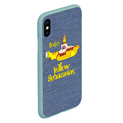 Чехол iPhone XS Max матовый On a Yellow Submarine 3D, цвет: 3D-мятный — фото 2