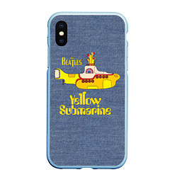 Чехол iPhone XS Max матовый On a Yellow Submarine 3D, цвет: 3D-голубой