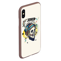 Чехол iPhone XS Max матовый Музыка Моя Жизнь Music My Life, цвет: 3D-коричневый — фото 2