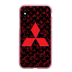 Чехол iPhone XS Max матовый MITSUBISHI BIG LOGO PATTERN