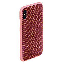 Чехол iPhone XS Max матовый Gold & Red pattern, цвет: 3D-баблгам — фото 2