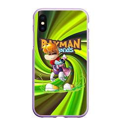 Чехол iPhone XS Max матовый Уставший Rayman Legends, цвет: 3D-сиреневый