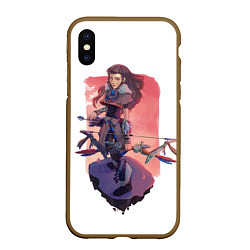 Чехол iPhone XS Max матовый Aloy Forbidden West, цвет: 3D-коричневый