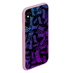 Чехол iPhone XS Max матовый STI NEON PATTERN, цвет: 3D-розовый — фото 2