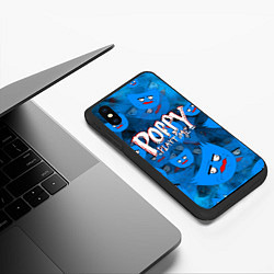 Чехол iPhone XS Max матовый Poppy Playtime Pattern background, цвет: 3D-черный — фото 2