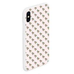 Чехол iPhone XS Max матовый Селезень паттерн, цвет: 3D-белый — фото 2