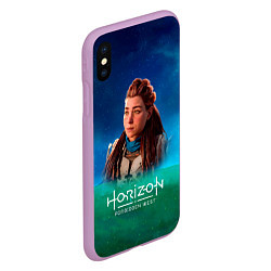 Чехол iPhone XS Max матовый Horizon Forbidden West Sky, цвет: 3D-сиреневый — фото 2