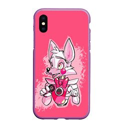 Чехол iPhone XS Max матовый Funtime Foxy, цвет: 3D-фиолетовый