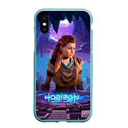 Чехол iPhone XS Max матовый Horizon Aloy Элой Forbidden West, цвет: 3D-мятный