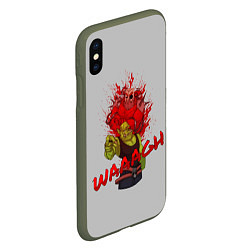 Чехол iPhone XS Max матовый Waaagh reference, цвет: 3D-темно-зеленый — фото 2