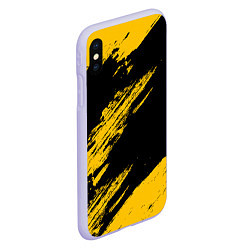 Чехол iPhone XS Max матовый BLACK AND YELLOW GRUNGE ГРАНЖ, цвет: 3D-светло-сиреневый — фото 2