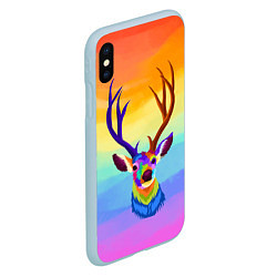 Чехол iPhone XS Max матовый Олень Красочный, цвет: 3D-голубой — фото 2