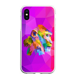 Чехол iPhone XS Max матовый Цветная обезьяна Color monkey