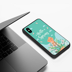 Чехол iPhone XS Max матовый Hello spring, цвет: 3D-черный — фото 2