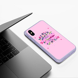 Чехол iPhone XS Max матовый Привет весна!, цвет: 3D-светло-сиреневый — фото 2
