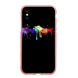 Чехол iPhone XS Max матовый RAINBOW BLOTS, цвет: 3D-баблгам