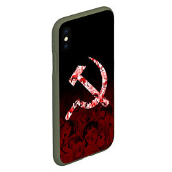 Чехол iPhone XS Max матовый СССР АХЕГАО USSR AHEGAO, цвет: 3D-темно-зеленый — фото 2