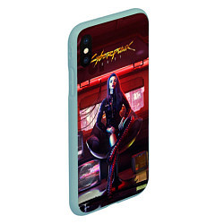 Чехол iPhone XS Max матовый Vi cyberpunk 18, цвет: 3D-мятный — фото 2