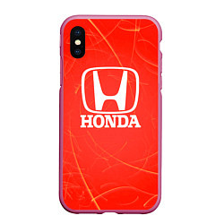 Чехол iPhone XS Max матовый Honda хонда, цвет: 3D-малиновый