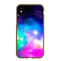 Чехол iPhone XS Max матовый Colorful Space Космос, цвет: 3D-коричневый