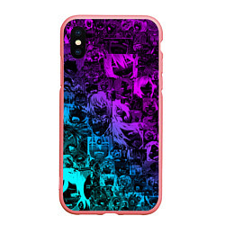 Чехол iPhone XS Max матовый AHEGAO NEON GIRL НЕОНОВЫЙ АХЕГАО, цвет: 3D-баблгам